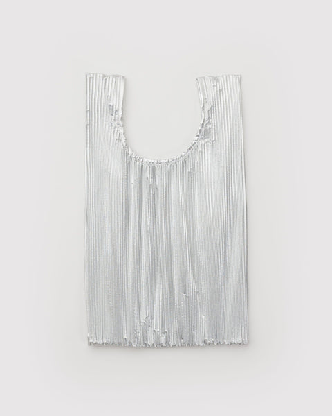 BAGGU New Arrivals Pleated Baggu - Chrome Metallic
