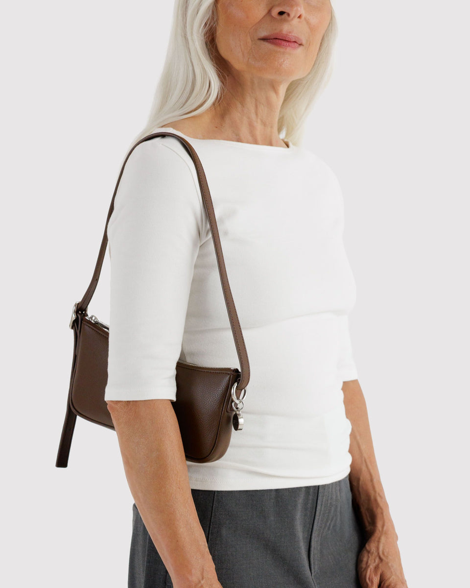 BAGGU RECYCLED LEATHER Recycled Leather Pochette - Brown