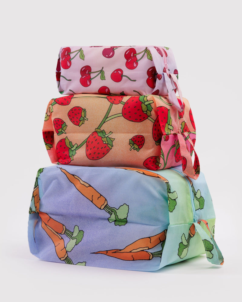 BAGGU Travel 3D Zip Set - Carrots & Berries