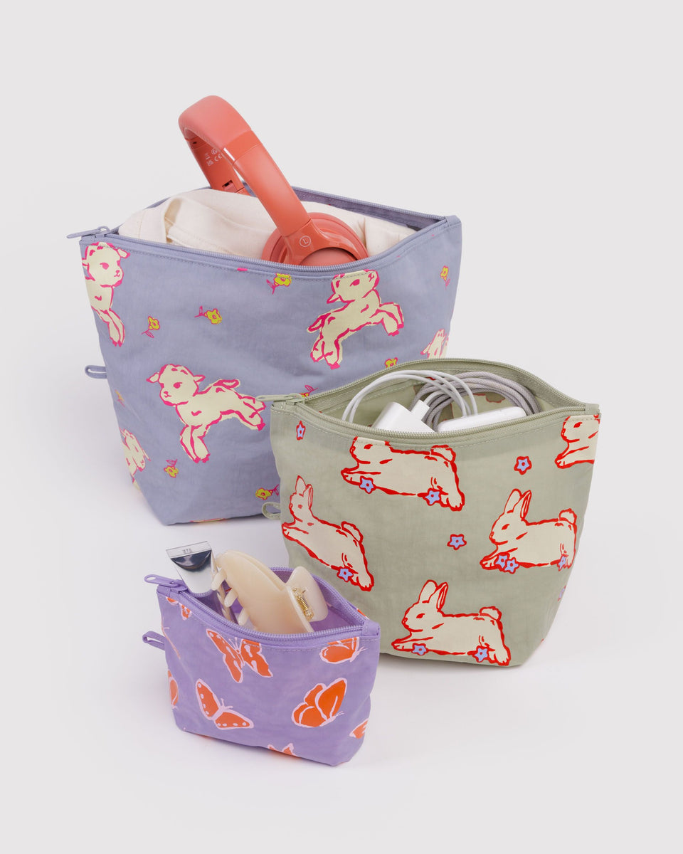 BAGGU Travel Go Pouch Set - Spring Animals