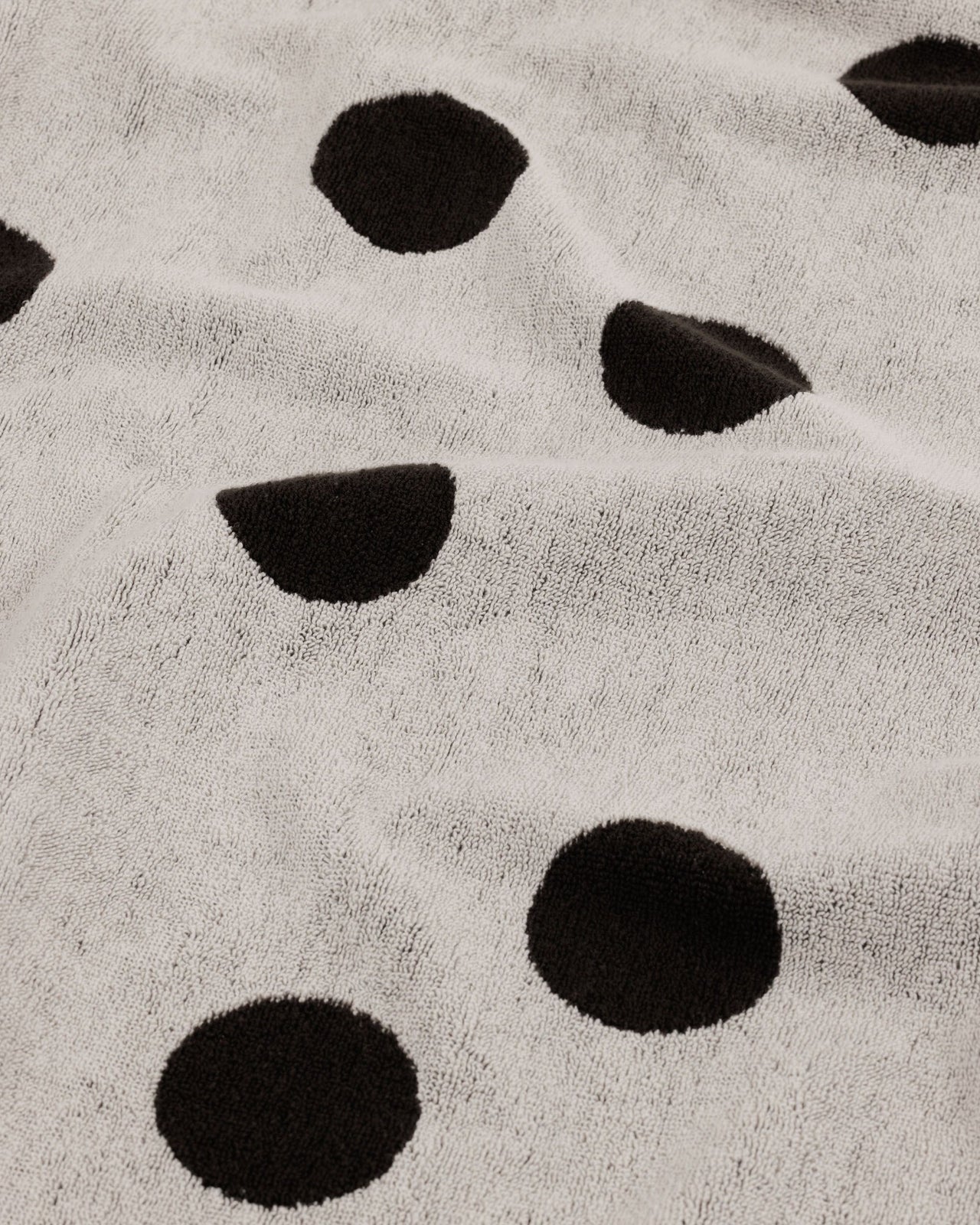 Bath Towel - Cream and Black Polka Dot