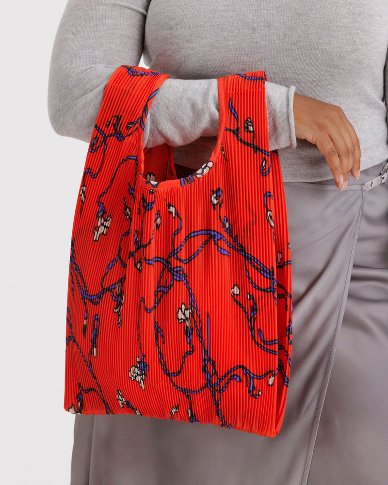 BAGGU New Arrivals Pleated Baggu - Red Snapdragon