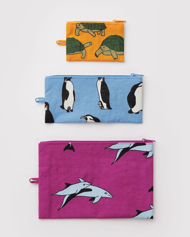 BAGGU Organization Flat Pouch Set - Vacation Animals