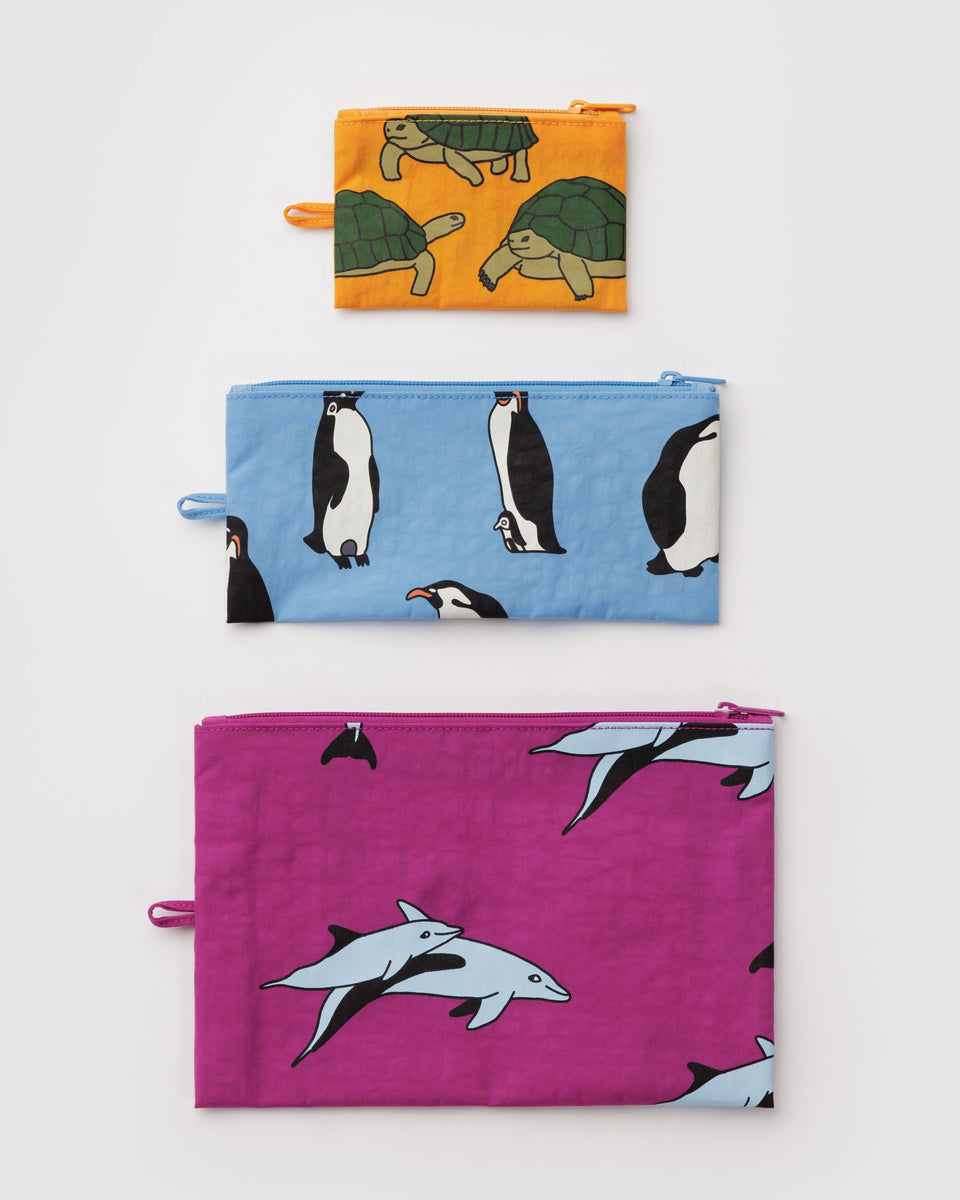 BAGGU Products Flat Pouch Set - Vacation Animals