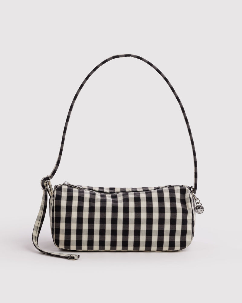 BAGGU Black Bags Nylon Loaf Bag - Black and Cream Gingham