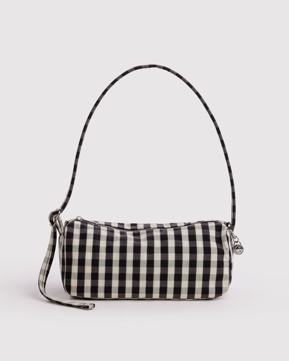 BAGGU Black Bags Nylon Loaf Bag - Black and Cream Gingham