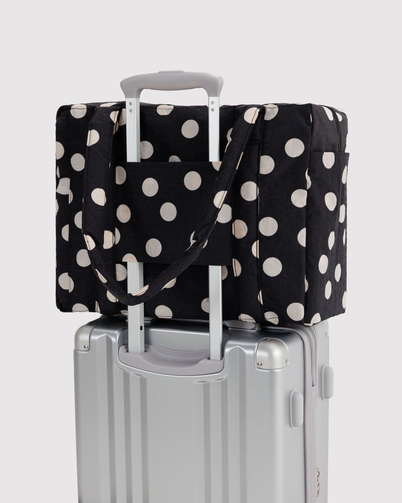 Small Cloud Carry-On - Black and Cream Polka Dot