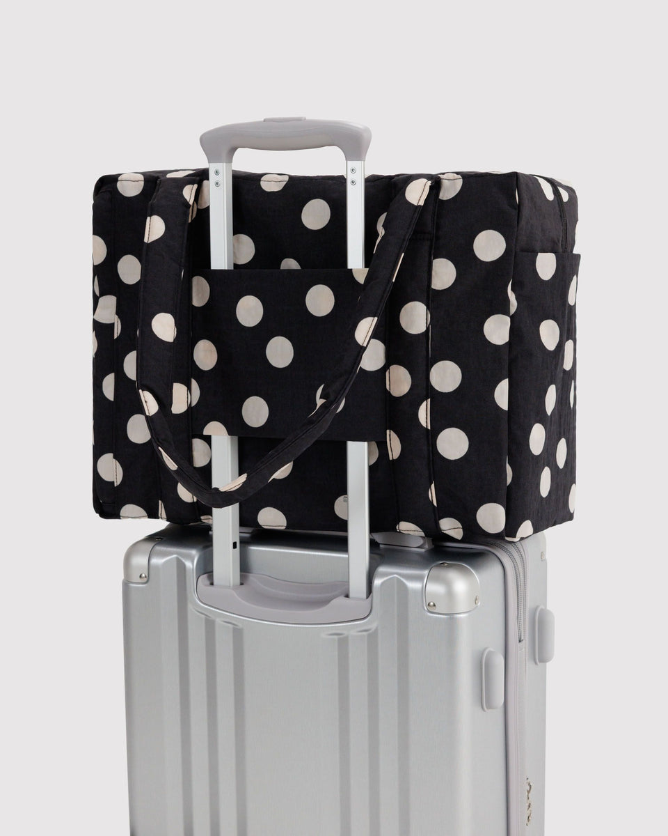 BAGGU PRODUCTS Small Cloud Carry-On - Black and Cream Polka Dot