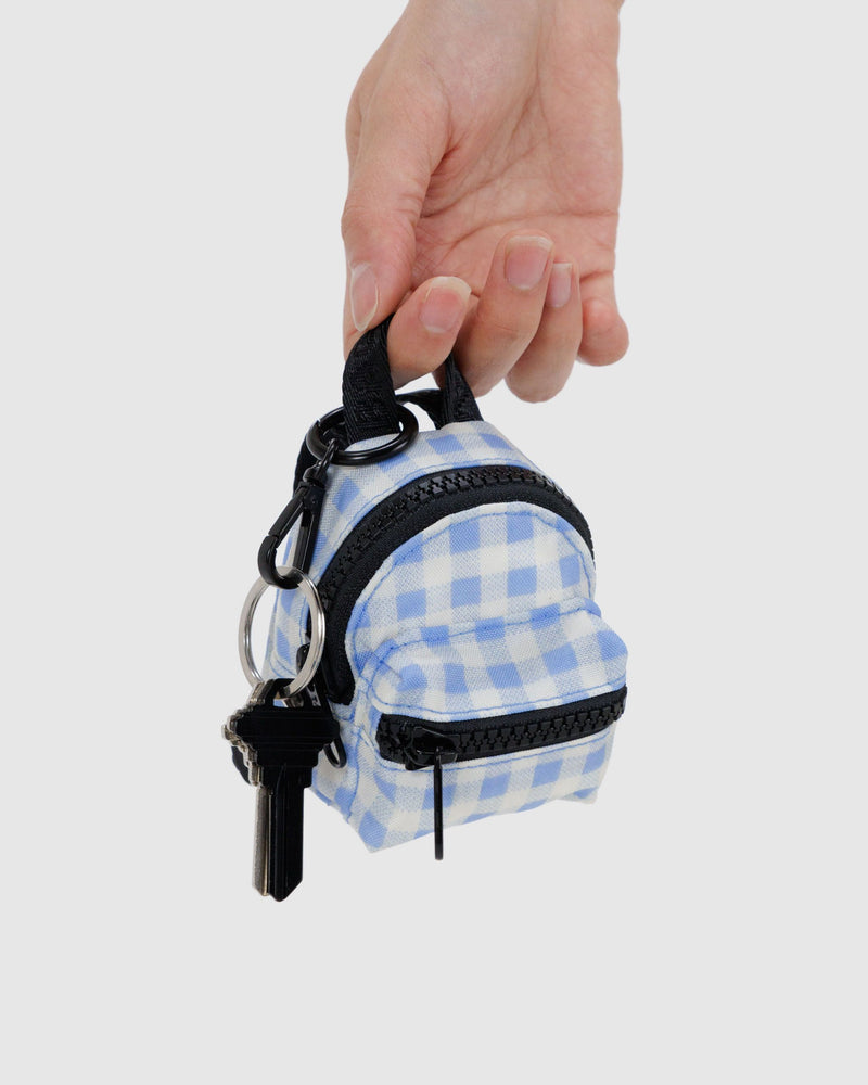 BAGGU.com  Backpack Charm - Light Blue Gingham
