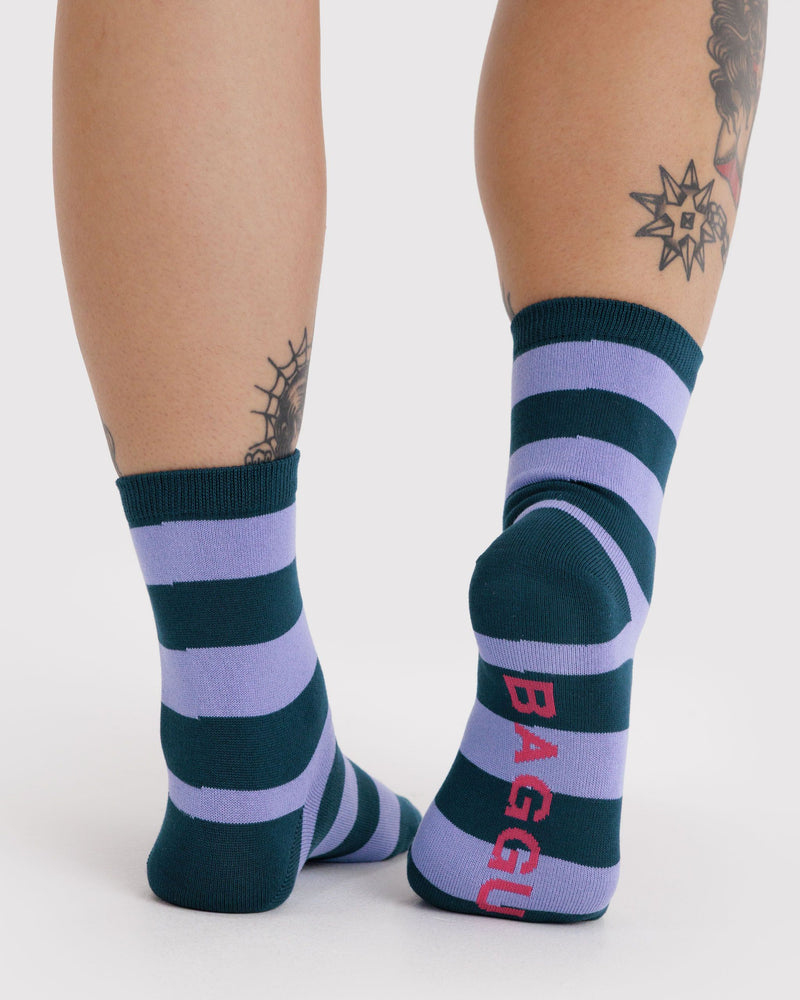 BAGGU  Crew Sock - Malachite Stripe