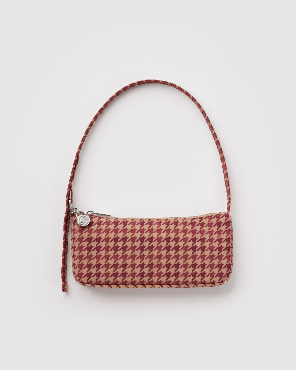 BAGGU New Arrivals Nylon Pochette - Tan Houndstooth