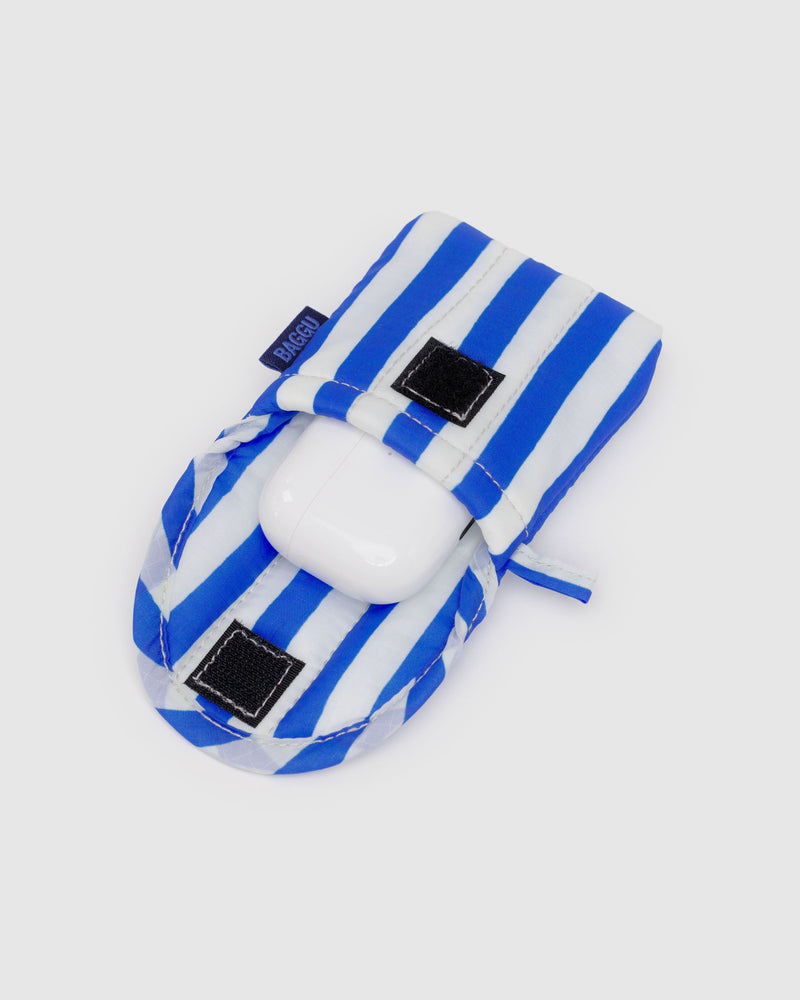 BAGGU.com Cases & Sleeves Puffy Earbuds Case - Blue Painted Stripe