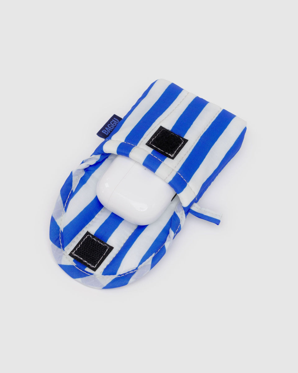 BAGGU.com Cases & Sleeves Puffy Earbuds Case - Blue Painted Stripe