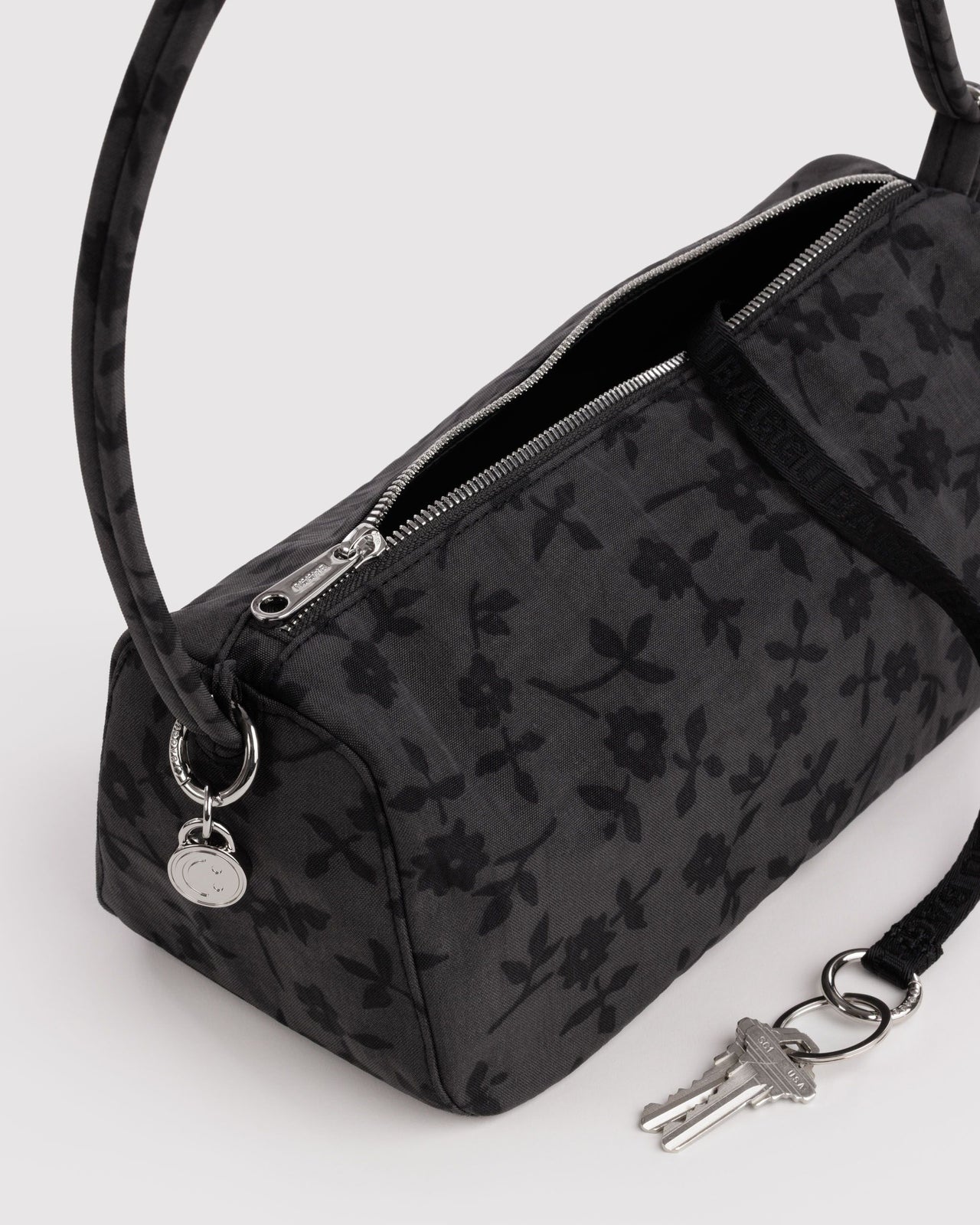 Nylon Loaf Bag - Charcoal Ditsy Floral