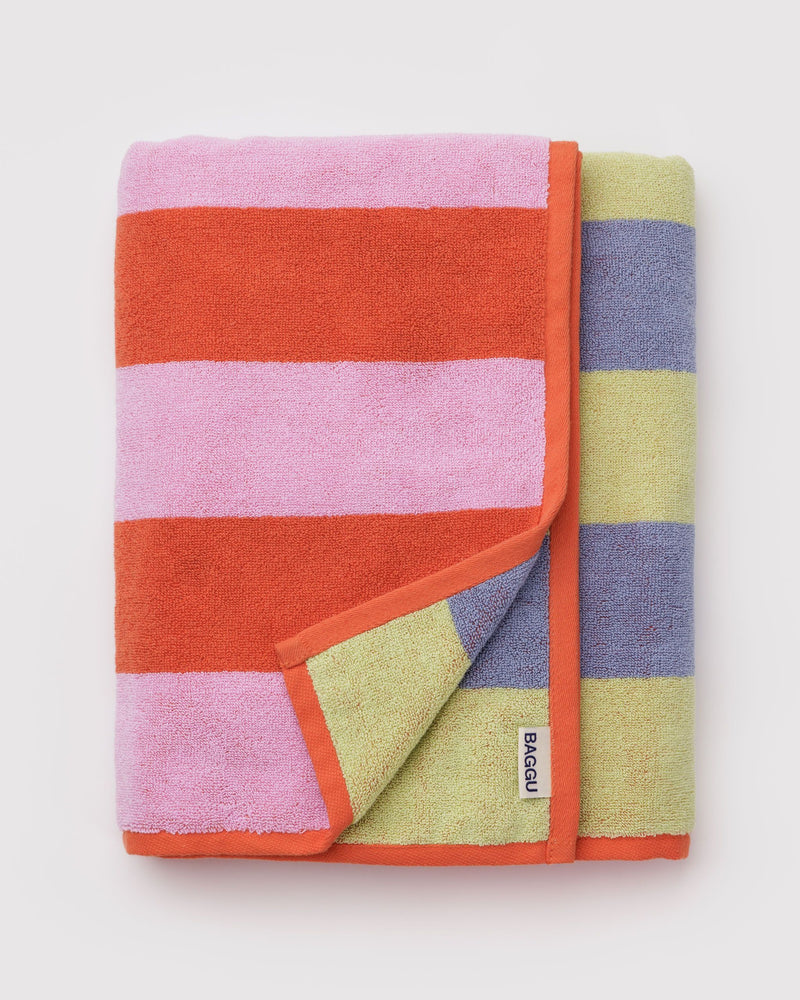 BAGGU  Bath Towel - Pool Stripe