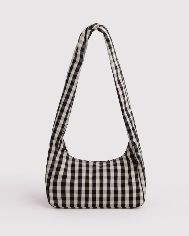 BAGGU Black Bags Nylon Meringue Bag - Black and Cream Gingham
