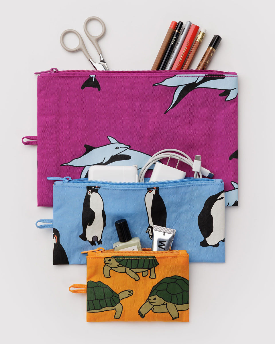 BAGGU Organization Flat Pouch Set - Vacation Animals