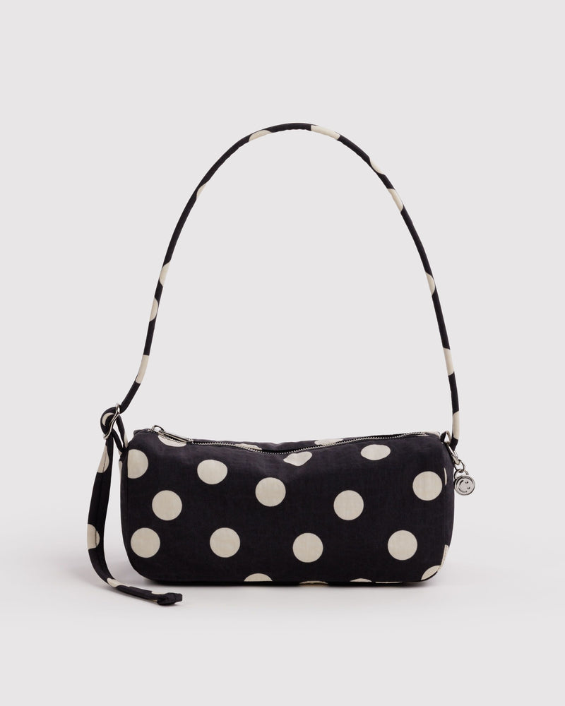 BAGGU Black Bags Nylon Loaf Bag - Black and Cream Polka Dot