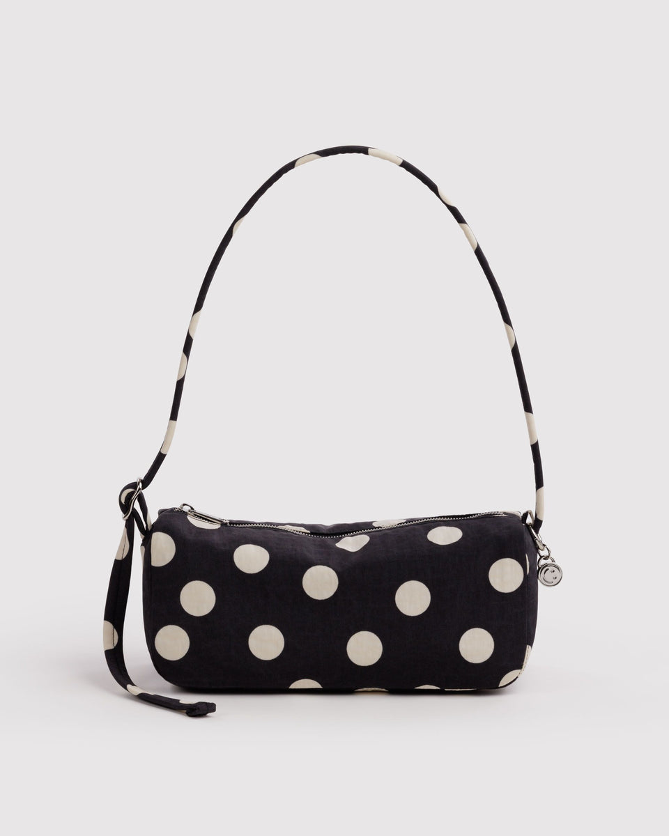 BAGGU Black Bags Nylon Loaf Bag - Black and Cream Polka Dot