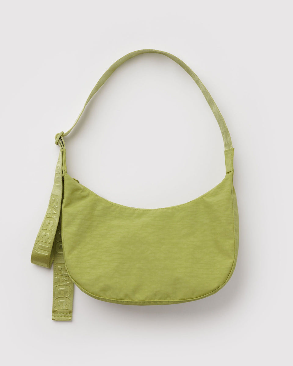 BAGGU Medium Nylon Crescent Bag Medium Nylon Crescent Bag - Chartreuse