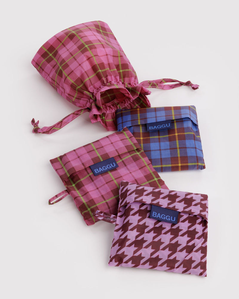 BAGGU  Standard Baggu Set of 3 - Check Mix