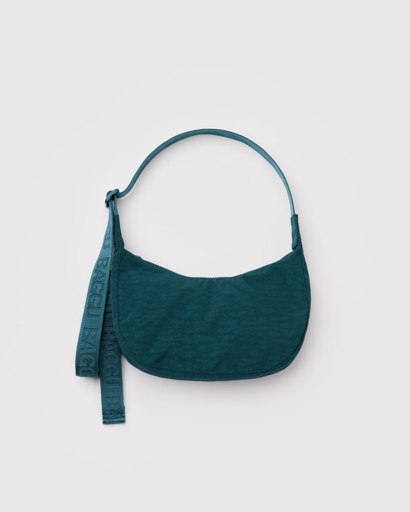 BAGGU  Small Nylon Crescent Bag - Deep Sea
