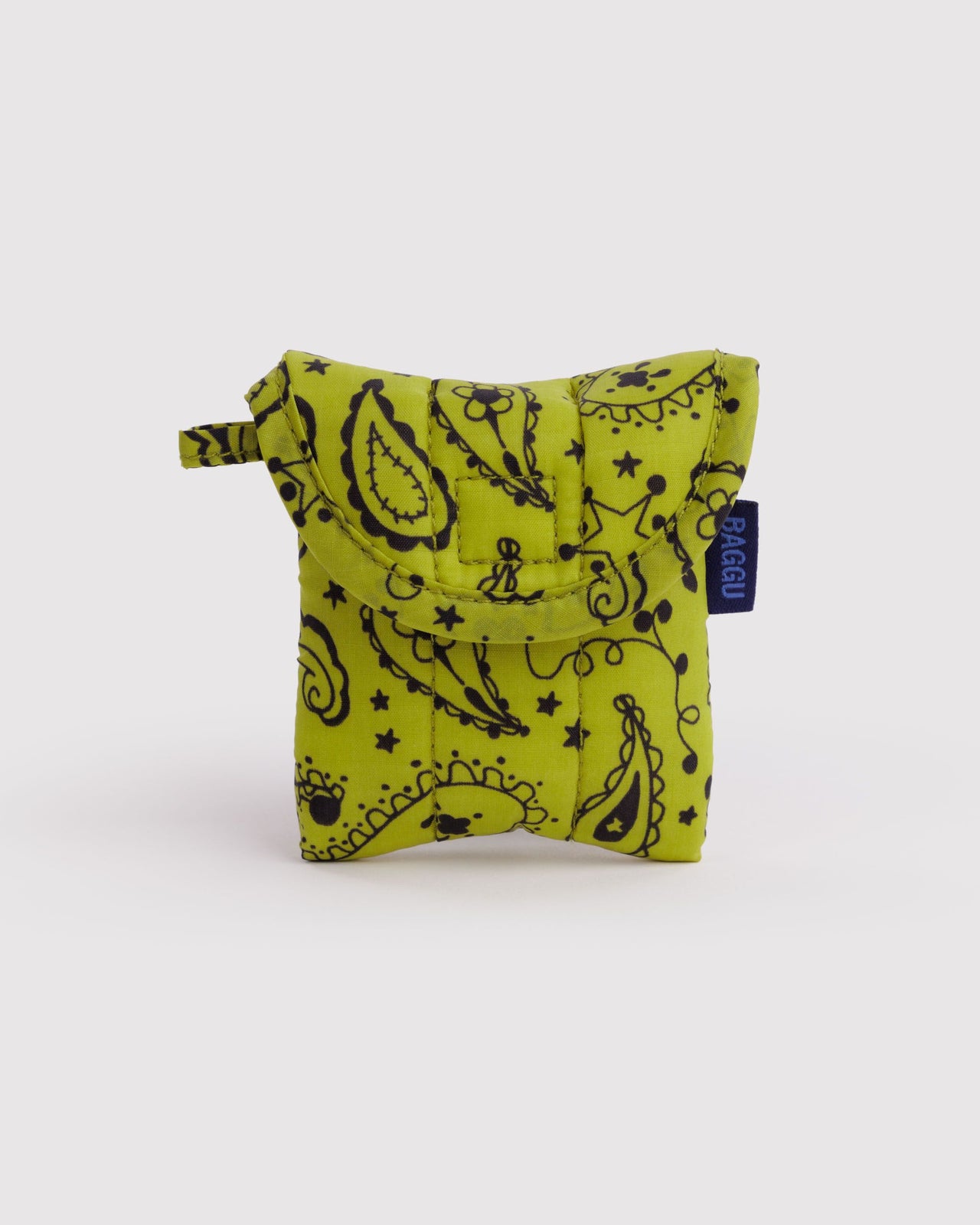 Puffy Earbuds Case - Chartreuse Paisley