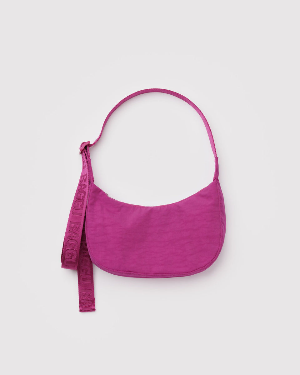 BAGGU Products Small Nylon Crescent Bag - Deep Fuchsia