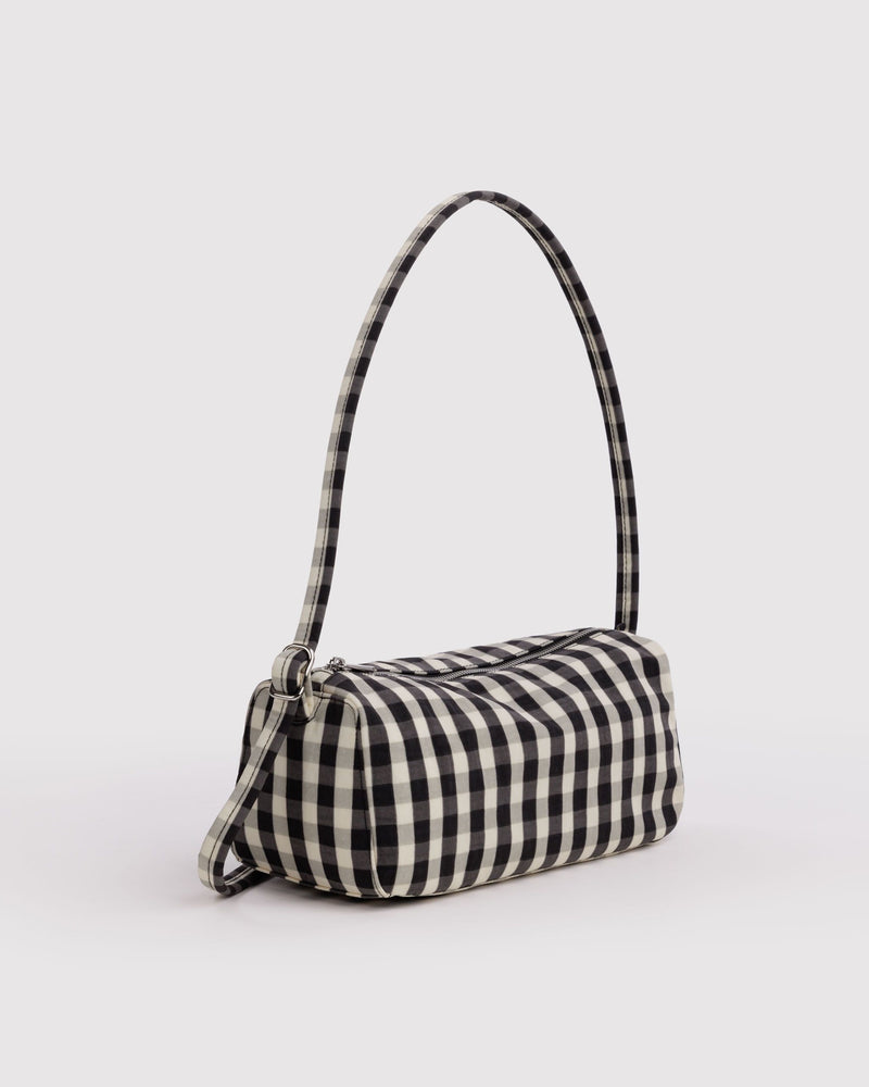BAGGU Black Bags Nylon Loaf Bag - Black and Cream Gingham
