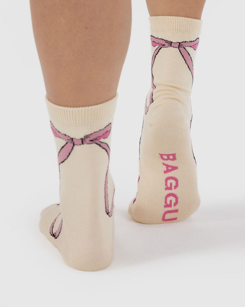 BAGGU  Crew Sock - Pink Bow