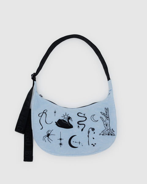 BAGGU Crossbody Bags Medium Nylon Crescent Bag - Embroidered Ballet Icons