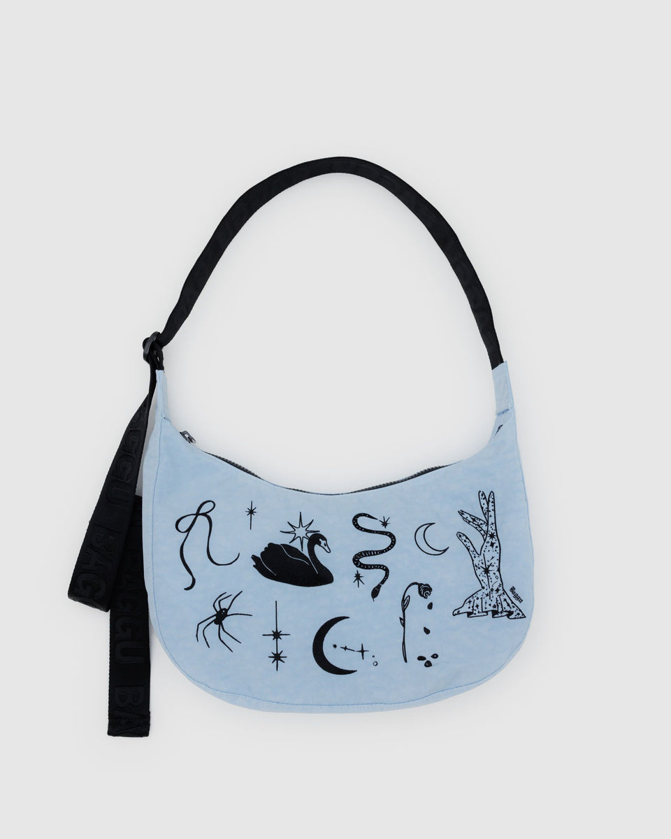 BAGGU Products Medium Nylon Crescent Bag - Embroidered Ballet Icons