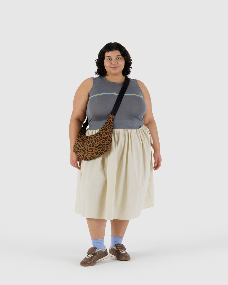 BAGGU Crossbody Bags Medium Nylon Crescent Bag - Leopard