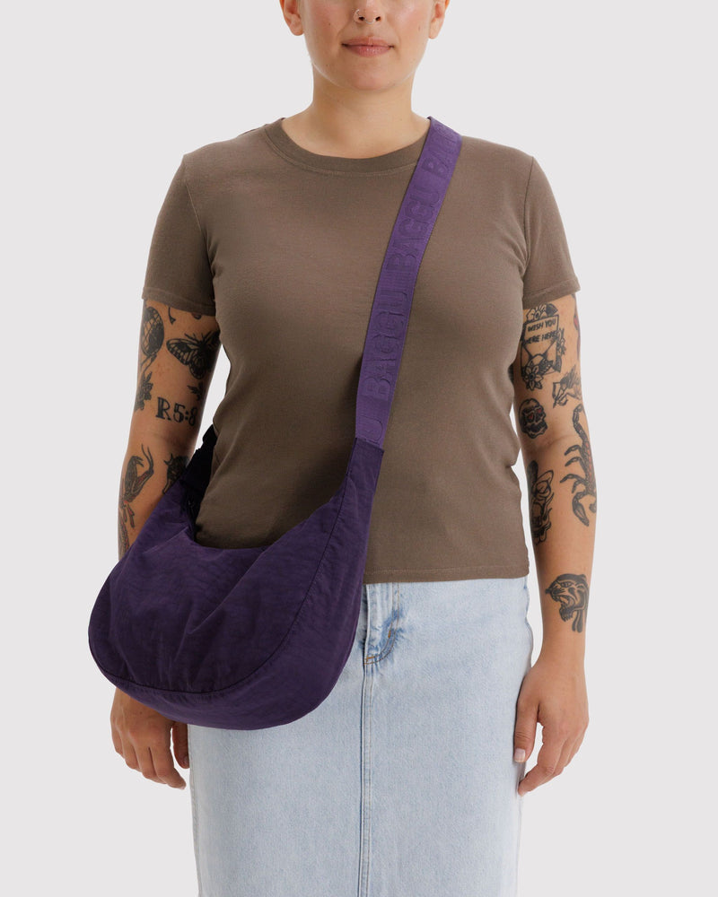 BAGGU New Arrivals Medium Nylon Crescent Bag - Fig