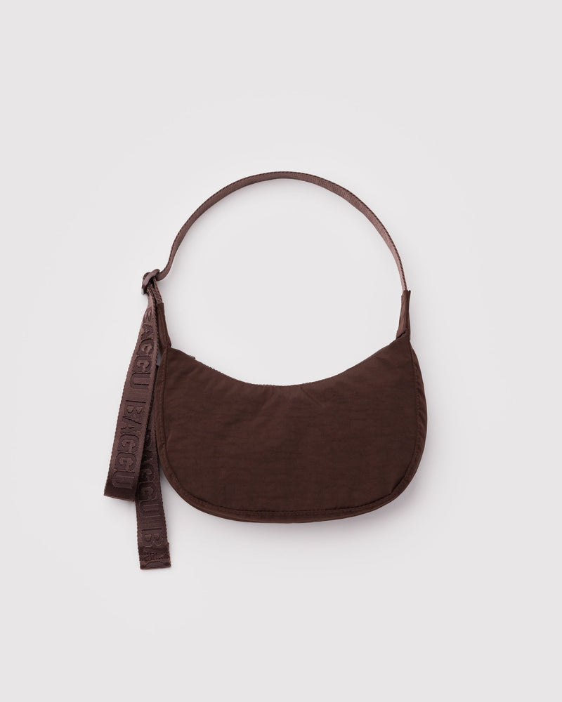 BAGGU  Small Nylon Crescent Bag - Coffee