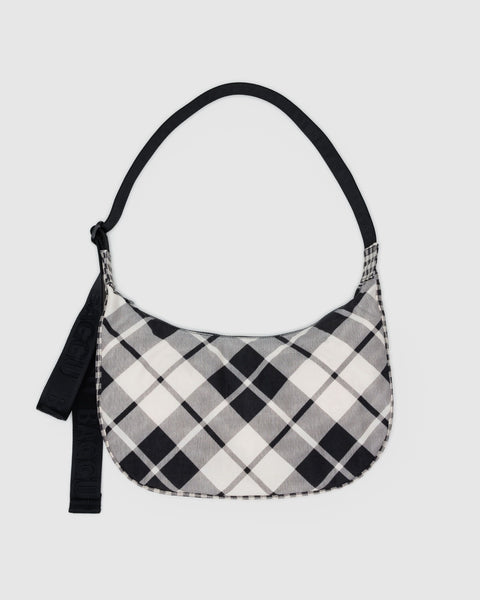 BAGGU Crossbody Bags Medium Nylon Crescent Bag - Mixed Plaid