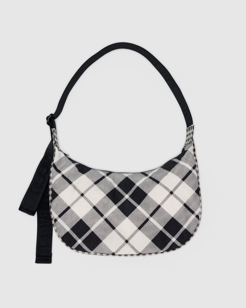 BAGGU Crossbody Bags Medium Nylon Crescent Bag - Mixed Plaid
