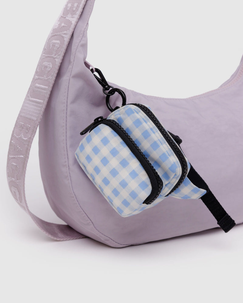 BAGGU.com  Fanny Pack Charm - Light Blue Gingham