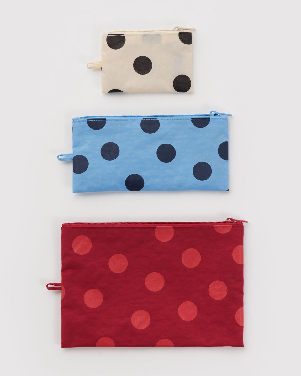 BAGGU Flat Pouch Set Flat Pouch Set - Polka Dot Mix