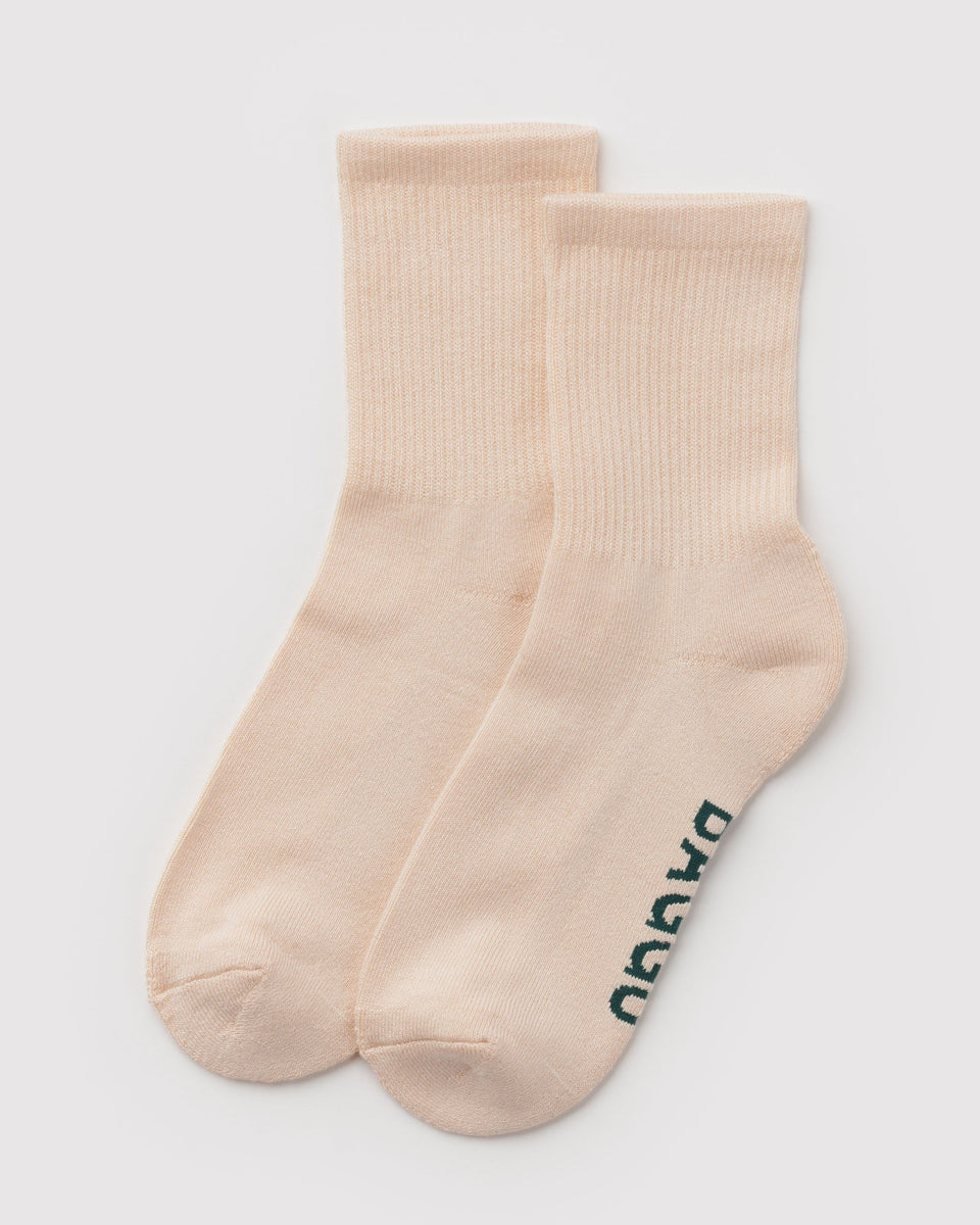 BAGGU Returnly Test Ribbed Sock - Ecru