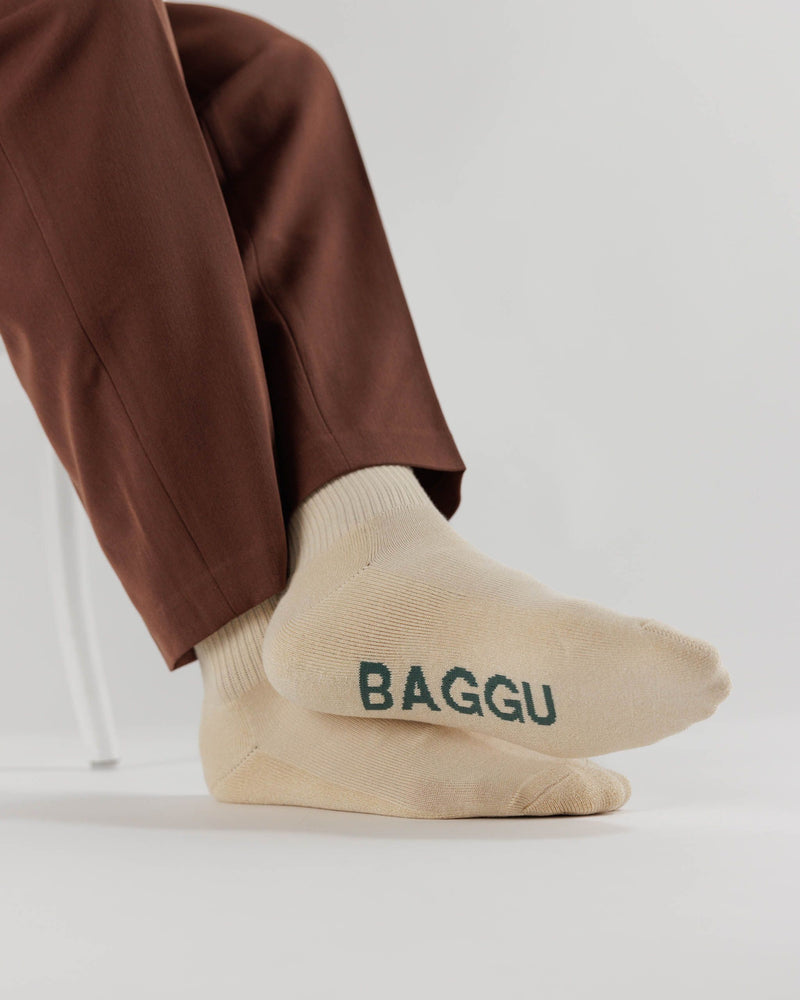 BAGGU  Ribbed Sock - Ecru