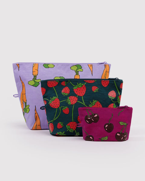 BAGGU Travel Go Pouch Set - Carrots & Berries