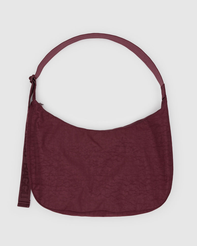 BAGGU Crossbody Bags Large Nylon Crescent Bag - Mahogany