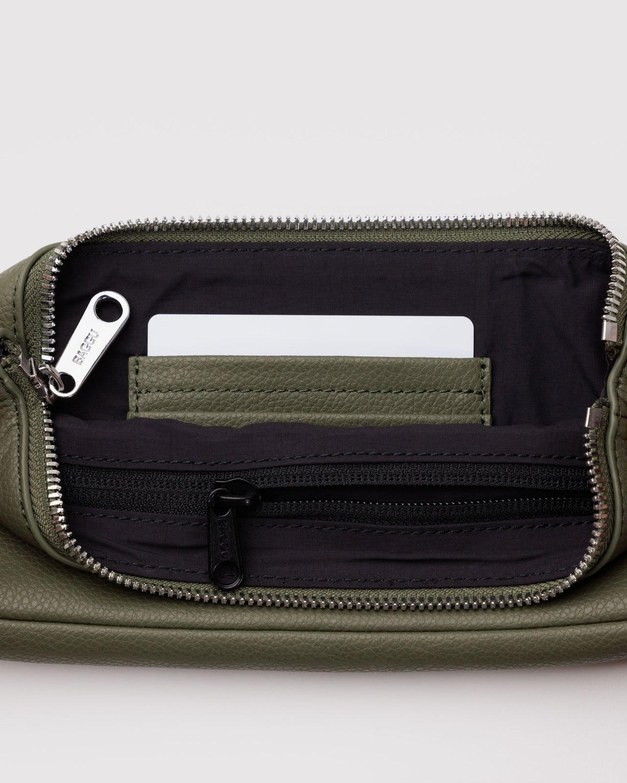 Recycled Leather Pochette - Loden