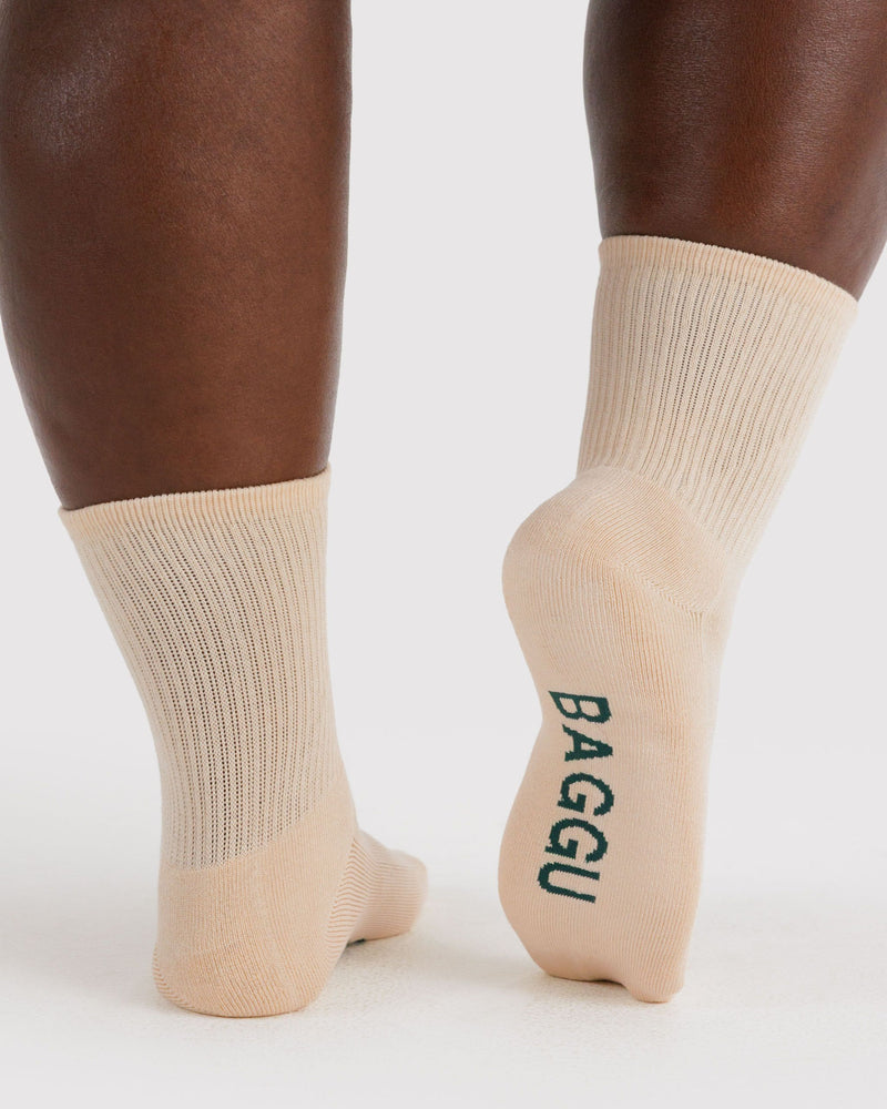BAGGU  Ribbed Sock - Ecru