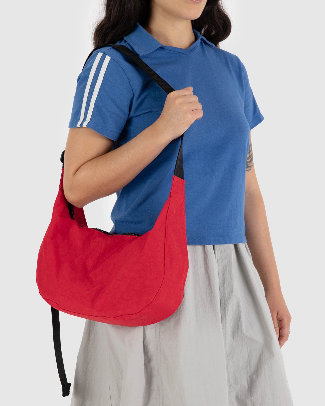 Medium Nylon Crescent Bag - Candy Apple 47