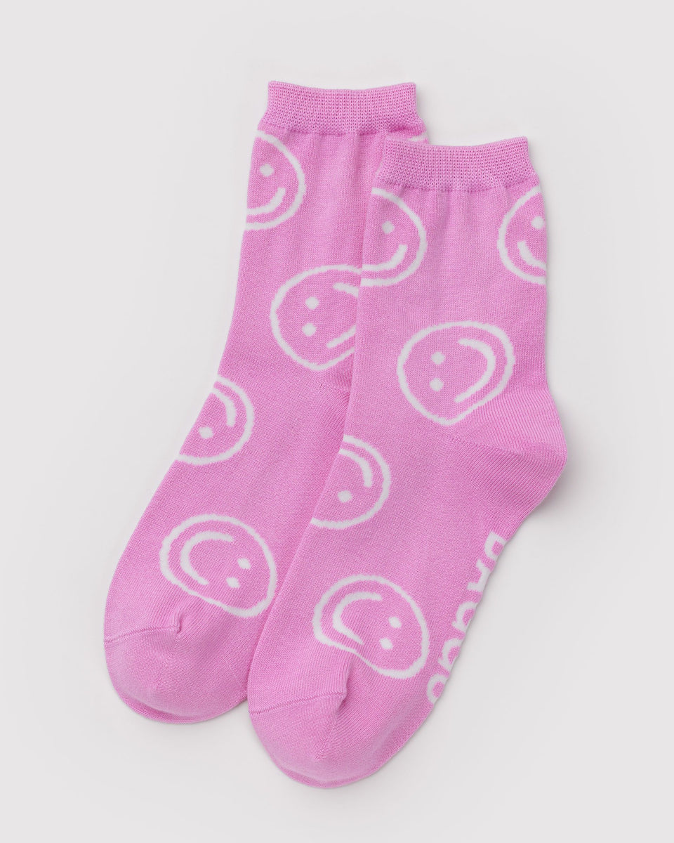 BAGGU Products Crew Sock - Pink Happy