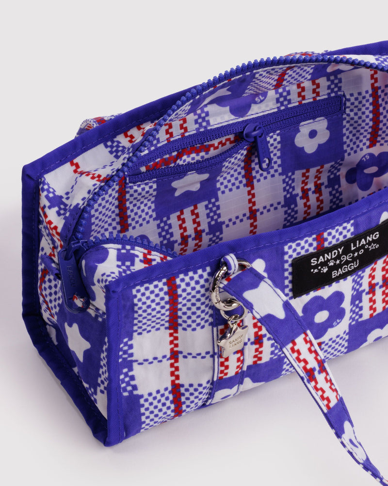 BAGGU  Mini Nylon Market Bag - Market Plaid Blue