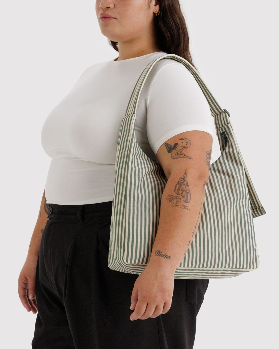 BAGGU Products Nylon Shoulder Bag - Sage Stripe