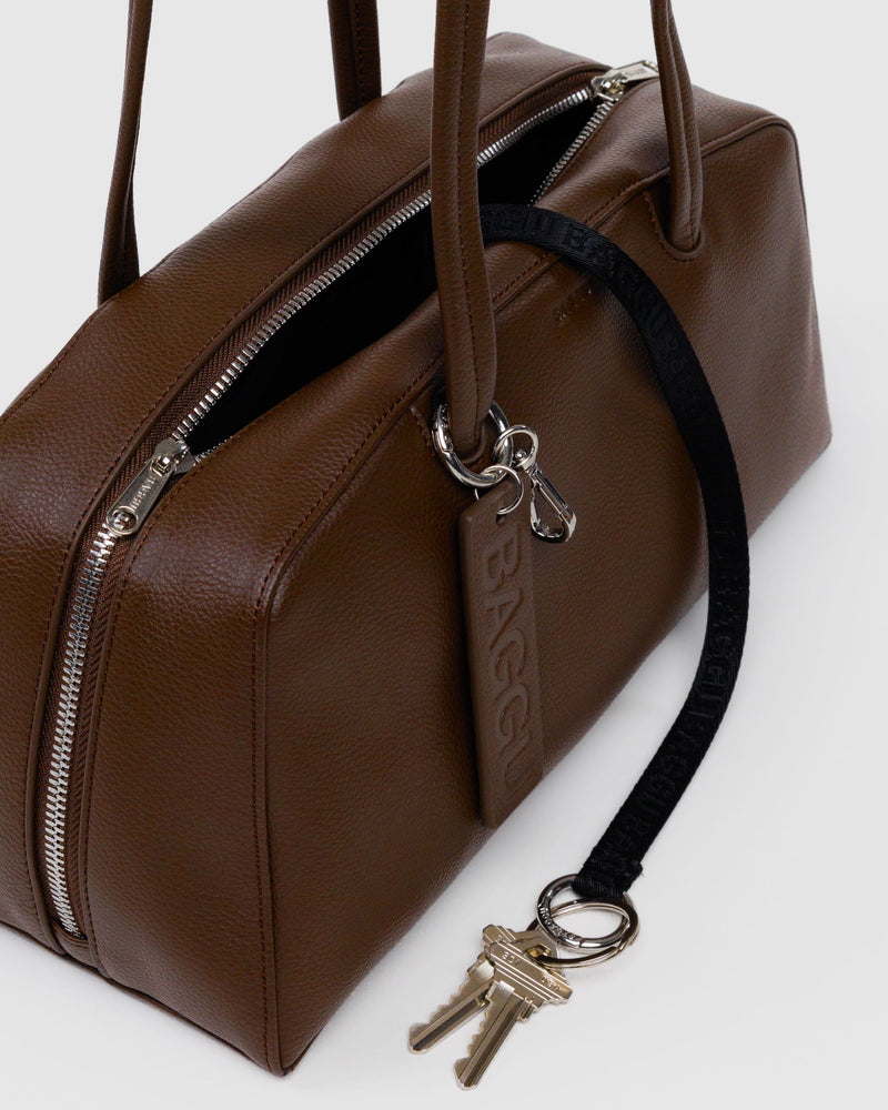 BAGGU  Recycled Leather Bowler Bag - Brown